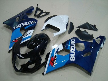 2004-2005 Suzuki GSXR 750 Motorcycle Fairings - White Blue Glossy Black Canada Websites