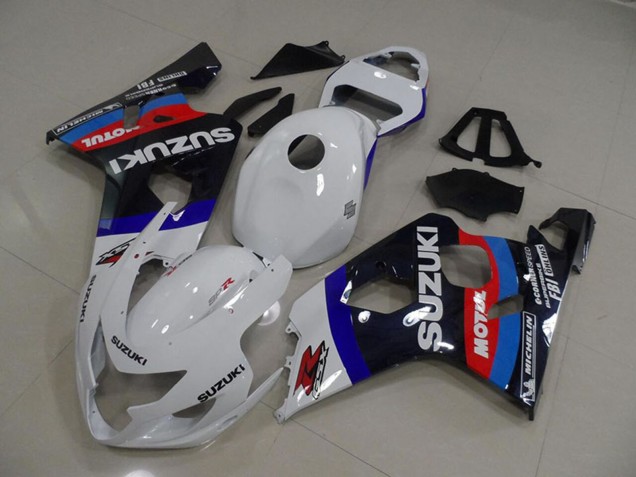 2004-2005 Suzuki GSXR 750 Motorcycle Fairings - White Blue Red Black Motul Canada Websites