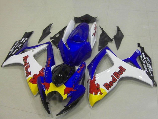 2006-2007 Suzuki GSXR 750 Motorcycle Fairings - Blue White Yellow Red Bull Canada Websites