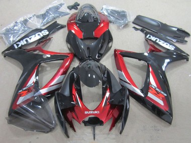 2006-2007 Suzuki GSXR 750 Motorcycle Fairings - Red Glossy Black Canada Websites