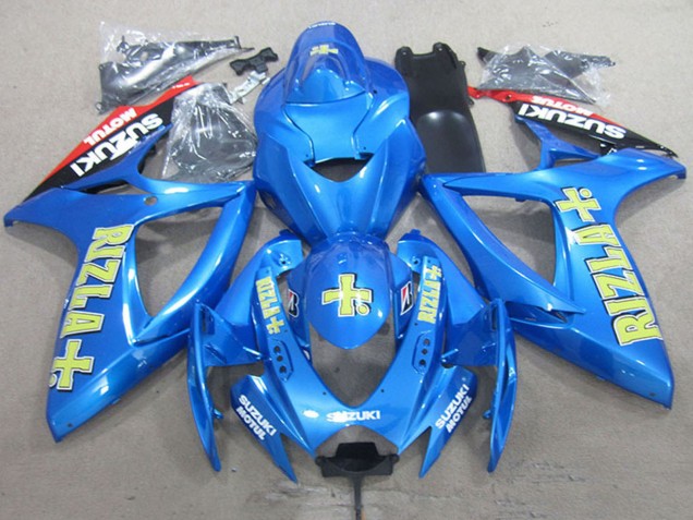 2006-2007 Suzuki GSXR 750 Motorcycle Fairings - Blue Red Black Gold Rizla Canada Websites