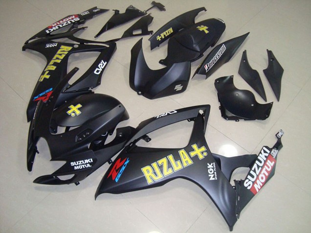 2006-2007 Suzuki GSXR 750 Motorcycle Fairings - Matte Black Yellow Rizla Motul Canada Websites