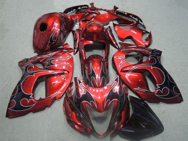 1996-2007 Suzuki GSXR 1300 Hayabusa Motorcycle Fairings - Red Silver Black Flame Canada Websites