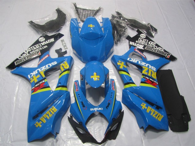 2007-2008 Suzuki GSXR 1000 Bike Fairings - Blue Gold Black Rizla Canada Websites