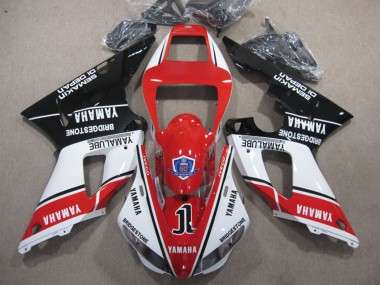 1998-1999 Yamaha YZF R1 Motorcycle Fairings - White Red Glossy Black Yamalube 50 Canada Websites