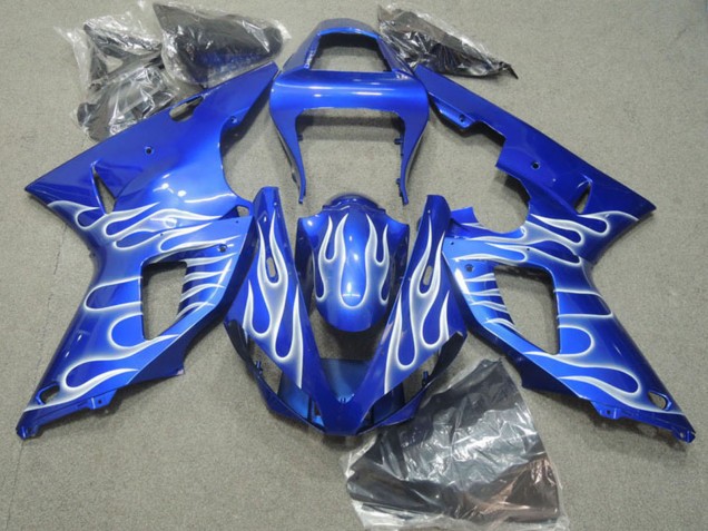 2000-2001 Yamaha YZF R1 Motorcycle Fairings - Blue White Flame Canada Websites