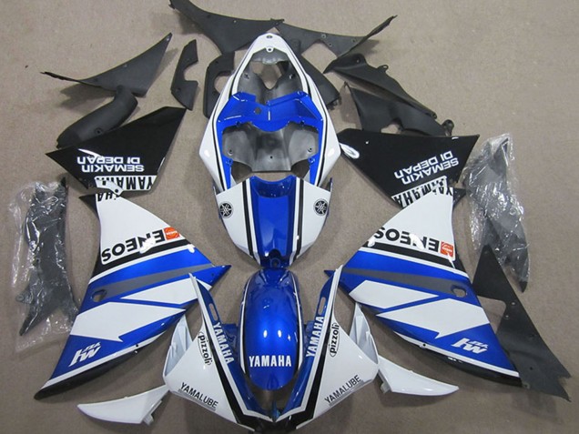 2000-2001 Yamaha YZF R1 Motorcycle Fairings - White Blue Black ENEOS Canada Websites