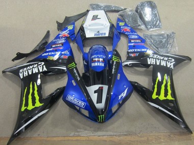 2002-2003 Yamaha YZF R1 Motorcycle Fairings - White Blue Black Neon Yellow Monster Graves 1 Canada Websites