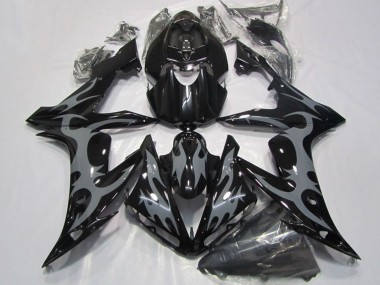 2004-2006 Yamaha YZF R1 Motorcycle Fairings - Glossy Black Grey Flame Canada Websites