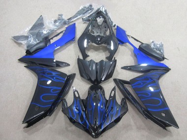 2007-2008 Yamaha YZF R1 Motorcycle Fairing - Glossy Black Blue Flame Canada Websites