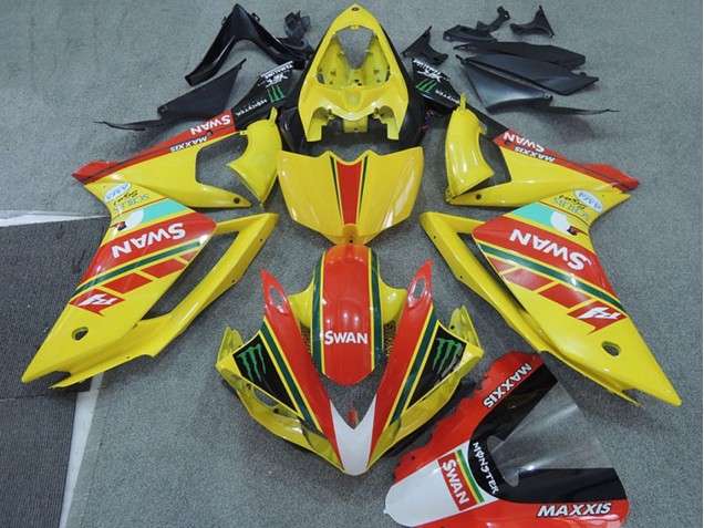 2007-2008 Yamaha YZF R1 Motorcycle Fairings - Yellow Red Black White Swan Canada Websites