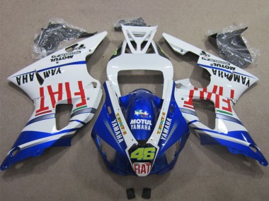 2009-2011 Yamaha YZF R1 Motorcycle Fairings - White Blue Red Fiat Motul Dunlop 46 Canada Websites
