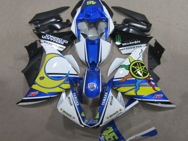 2009-2011 Yamaha YZF R1 Motorcycle Fairings - White Blue Yellow Green Monster Semakin Didepan Canada Websites