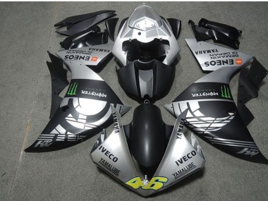 2009-2011 Yamaha YZF R1 Motorcycle Fairings - Silver Matte Black Green Monster Iveco Yamalube ENEOS Semakin Didepan Canada Websites