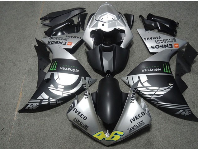 2009-2011 Yamaha YZF R1 Motorcycle Fairings - Silver Matte Black Green Monster Iveco Yamalube ENEOS Semakin Didepan Canada Websites
