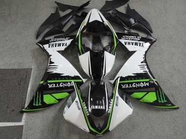 2009-2011 Yamaha YZF R1 Motorcycle Fairings - White Black Green Monster Semakin Didepan Canada Websites