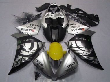 2012-2014 Yamaha YZF R1 Motorcycle Fairings - Silver Black IVECO Yamalube ENEOS Monster Canada Websites