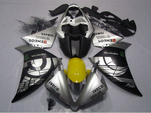 2012-2014 Yamaha YZF R1 Motorcycle Fairings - Silver Black IVECO Yamalube ENEOS Monster Canada Websites