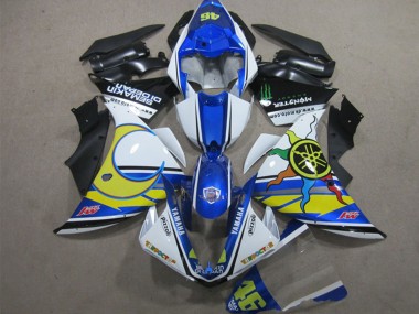 2012-2014 Yamaha YZF R1 Motorcycle Fairings - White Blue Yellow Black Pizzoli Semakin Didepan Monster Canada Websites