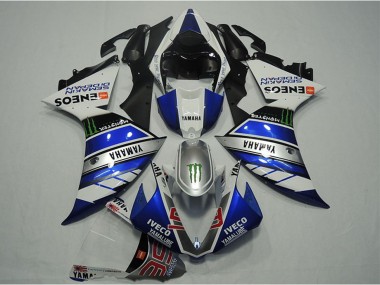 2012-2014 Yamaha YZF R1 Motorcycle Fairings - Blue Silver White Black Green Monster IVECO Yamalube ENEOS Semakin Didepan Canada Websites