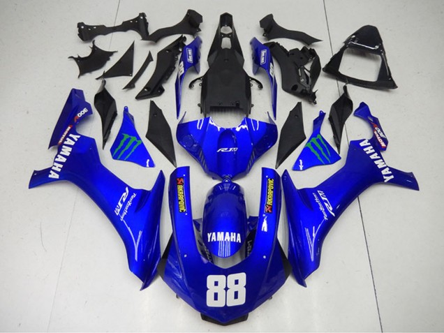 2015-2019 Yamaha YZF R1 Motorcycle Fairings - Blue Green Monster Akropovic Canada Websites