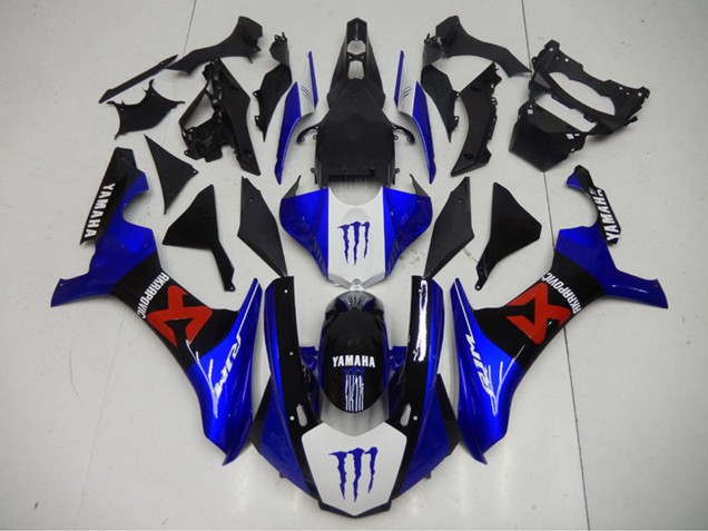 2015-2019 Yamaha YZF R1 Motorcycle Fairings - Blue White Black Red Monster Akropovic Canada Websites