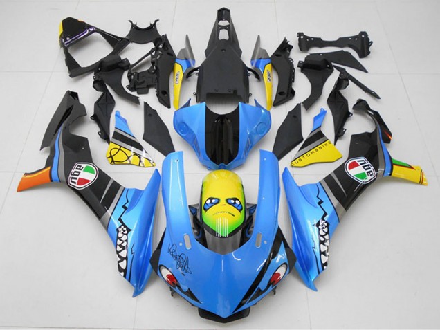 2015-2019 Yamaha YZF R1 Motorcycle Fairing Kits - Blue Yellow Shark Canada Websites