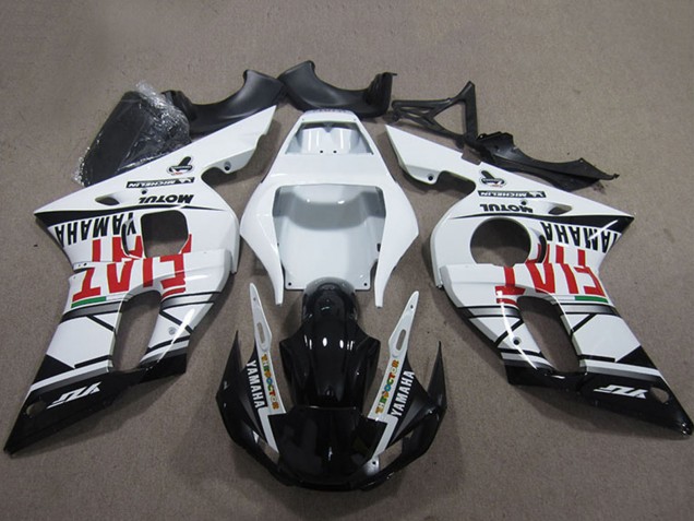 1998-2002 Yamaha YZF R6 Motorcycle Fairings - White Glossy Black Fiat Motul Michelin Canada Websites