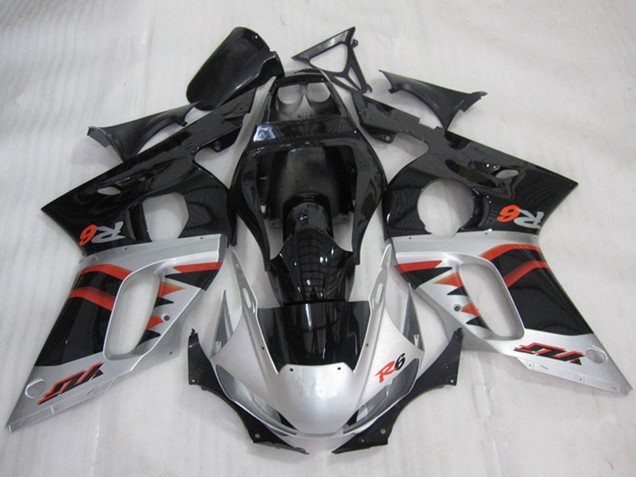1998-2002 Yamaha YZF R6 Motorcycle Fairings - Silver Red Glossy Black Canada Websites