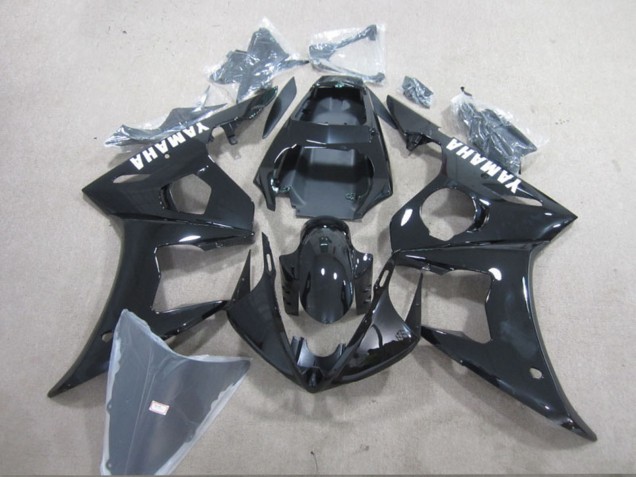 2003-2004 Yamaha YZF R6 Motorcycle Fairing - Glossy Black White Decals Canada Websites