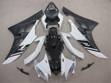 2006-2007 Yamaha YZF R6 Motorcycle Fairings - White Glossy Black Matte Black Canada Websites