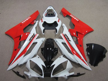 2006-2007 Yamaha YZF R6 Motorcycle Fairing - White Red Glossy Black Canada Websites