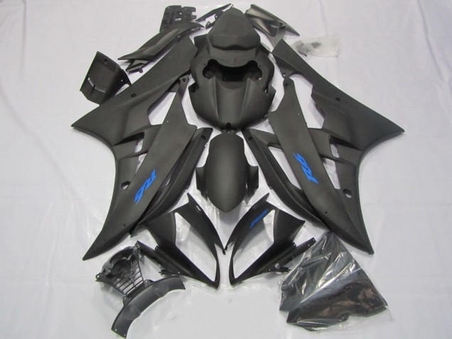 2006-2007 Yamaha YZF R6 Motorcycle Fairings - Matte Black Blue Decals Canada Websites
