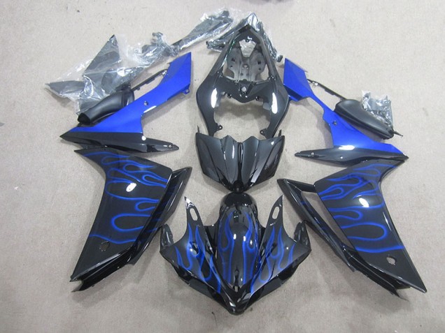 Black Blue Flame 2007-2008 YZF R1 Motorcycle Fairings Black Blue Flame 2007-2008 YZF R1 Motorcycle Fairings