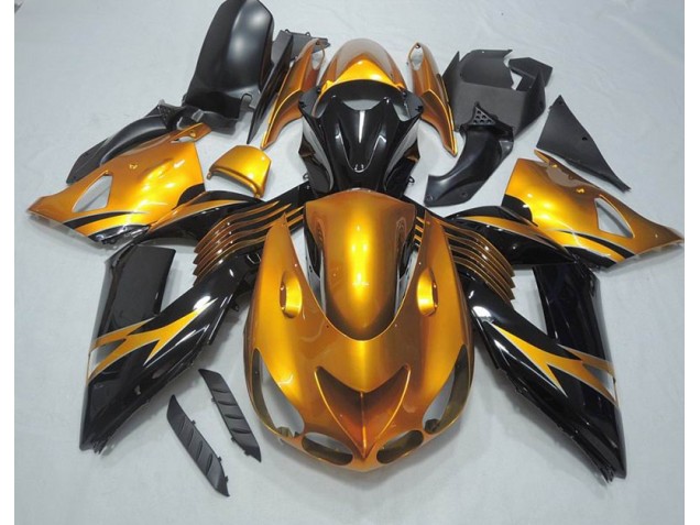 Black Gold 2006-2011 ZX14R ZZR1400 Motorcycle Fairings Black Gold 2006-2011 ZX14R ZZR1400 Motorcycle Fairings