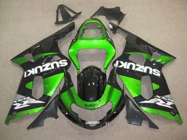 Black Green 2001-2003 GSXR 600 Motorcycle Fairings