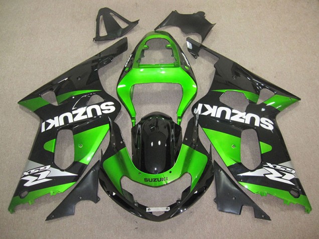 Black Green 2001-2003 GSXR 600 Motorcycle Fairings Black Green 2001-2003 GSXR 600 Motorcycle Fairings