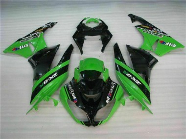 Black Green 2009-2012 ZX6R Motorcycle Fairing Kits