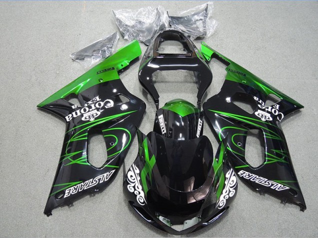 Black Green Corona Extra 2001-2003 GSXR 600 Motorcycle Fairings Black Green Corona Extra 2001-2003 GSXR 600 Motorcycle Fairings