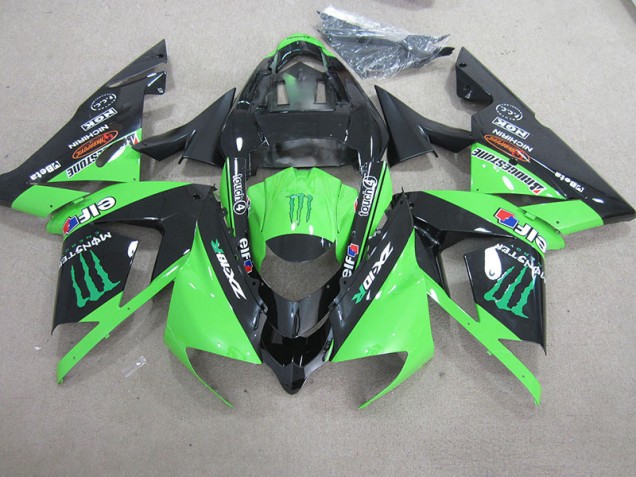 Black Green Monster 2003-2005 ZX10R Motorcycle Fairings Black Green Monster 2003-2005 ZX10R Motorcycle Fairings