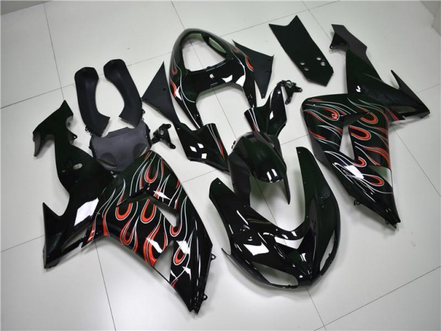 Black Grey Red 2006-2007 ZX10R Motorcycle Fairings Black Grey Red 2006-2007 ZX10R Motorcycle Fairings