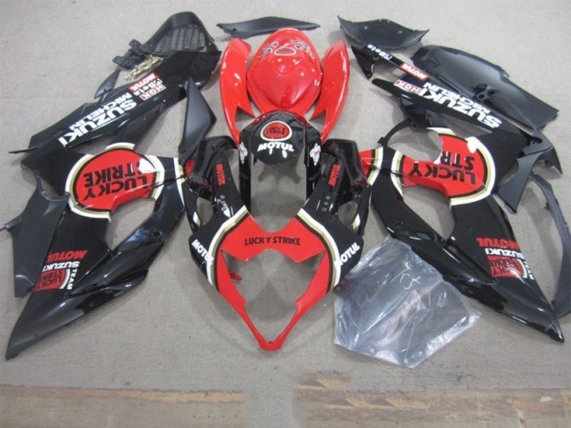Black Lucky Strike Red Motul 2005-2006 GSXR 1000 Motorcycle Fairings Black Lucky Strike Red Motul 2005-2006 GSXR 1000 Motorcycle Fairings