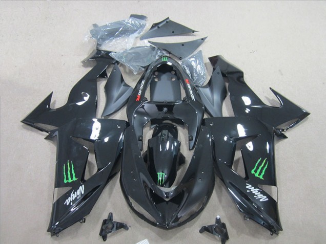 Black Ninja Green Monster 2007-2008 ZX6R Motorcycle Fairings Black Ninja Green Monster 2007-2008 ZX6R Motorcycle Fairings