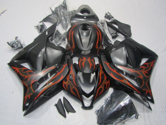 Black Orange Flame 2009-2012 CBR600RR Motorcycle Fairings Black Orange Flame 2009-2012 CBR600RR Motorcycle Fairings