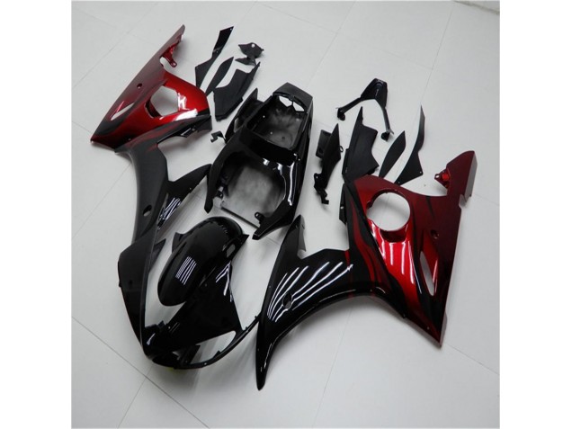 Black Red 2003-2005 YZF R6 Motorcycle Fairings Black Red 2003-2005 YZF R6 Motorcycle Fairings