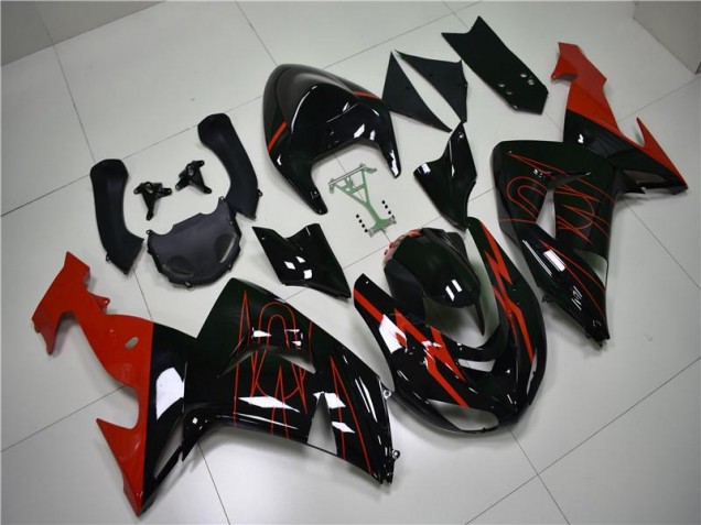 Black Red 2006-2007 ZX10R Motorcycle Fairings Black Red 2006-2007 ZX10R Motorcycle Fairings