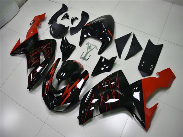 Black Red 2006-2007 ZX10R Motorcycle Fairings Black Red 2006-2007 ZX10R Motorcycle Fairings