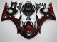 Black Red Flame 2003-2005 YZF R6 Motorcycle Fairings Black Red Flame 2003-2005 YZF R6 Motorcycle Fairings