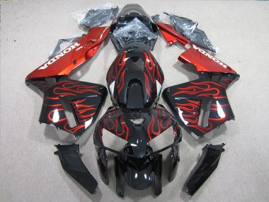 Black Red Flame 2005-2006 CBR600RR Motorcycle Fairings