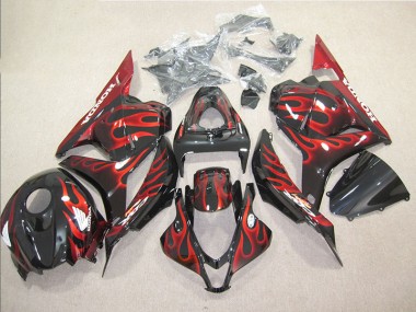 Black Red Flame 2009-2012 CBR600RR Motorcycle Bodywork